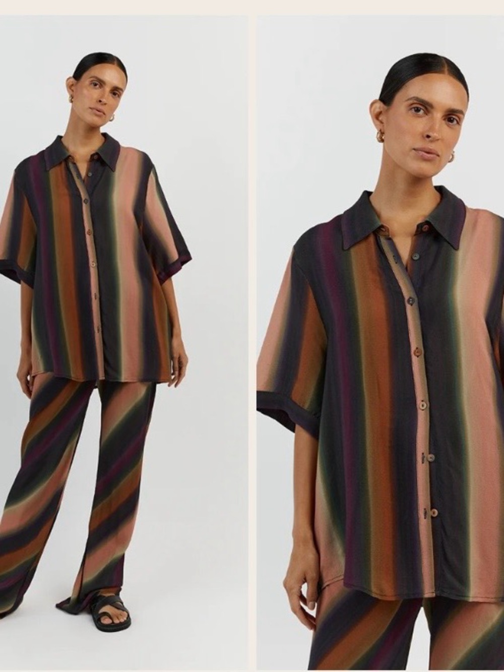 DISSH LULU OMBRE VACATION SHIRT & BIAS CUT PANT